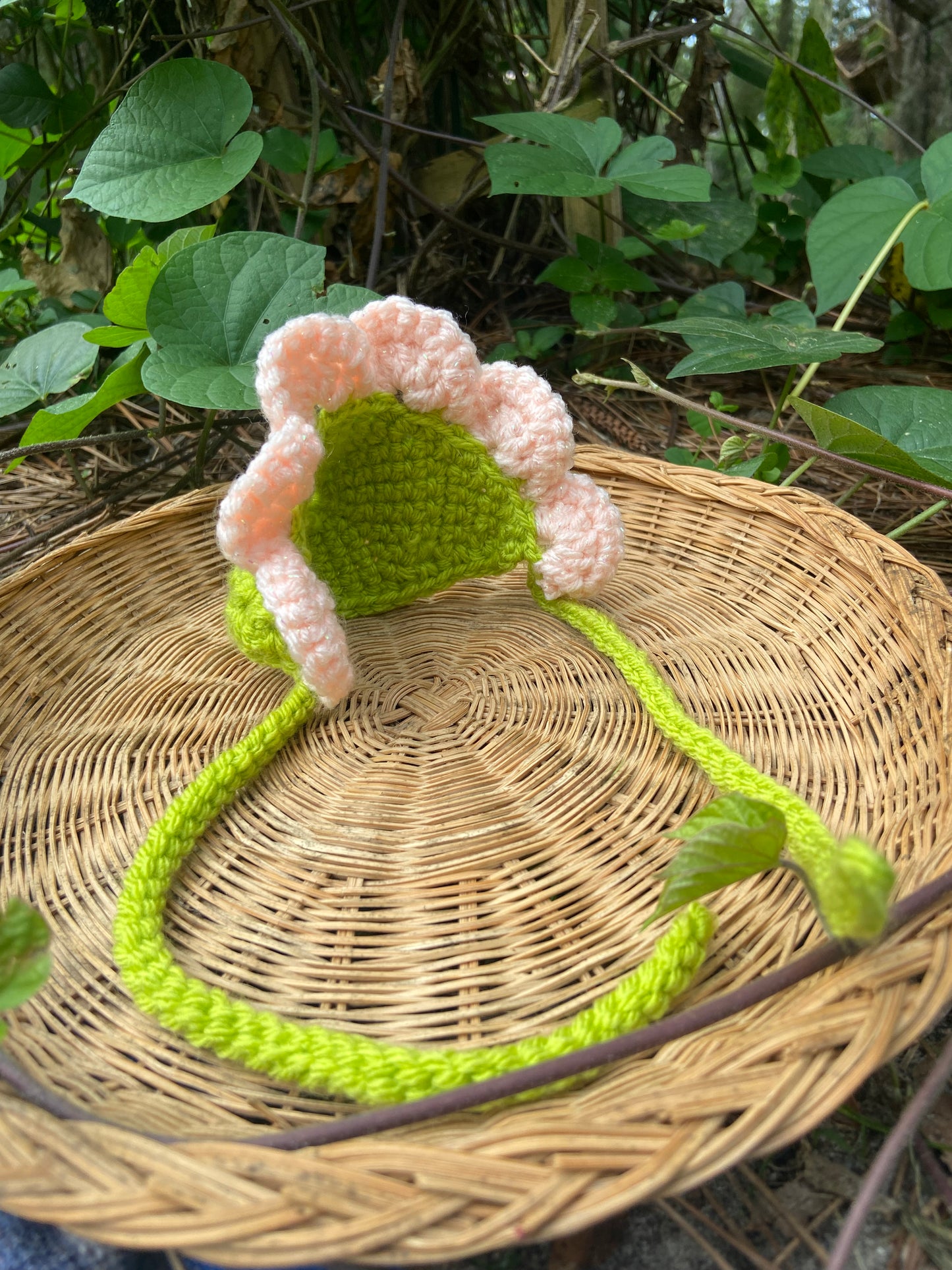 Light Pink Sparkle / Green Squirby Bonnet
