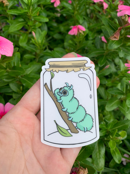 Clear CaterSqui Jar Sticker